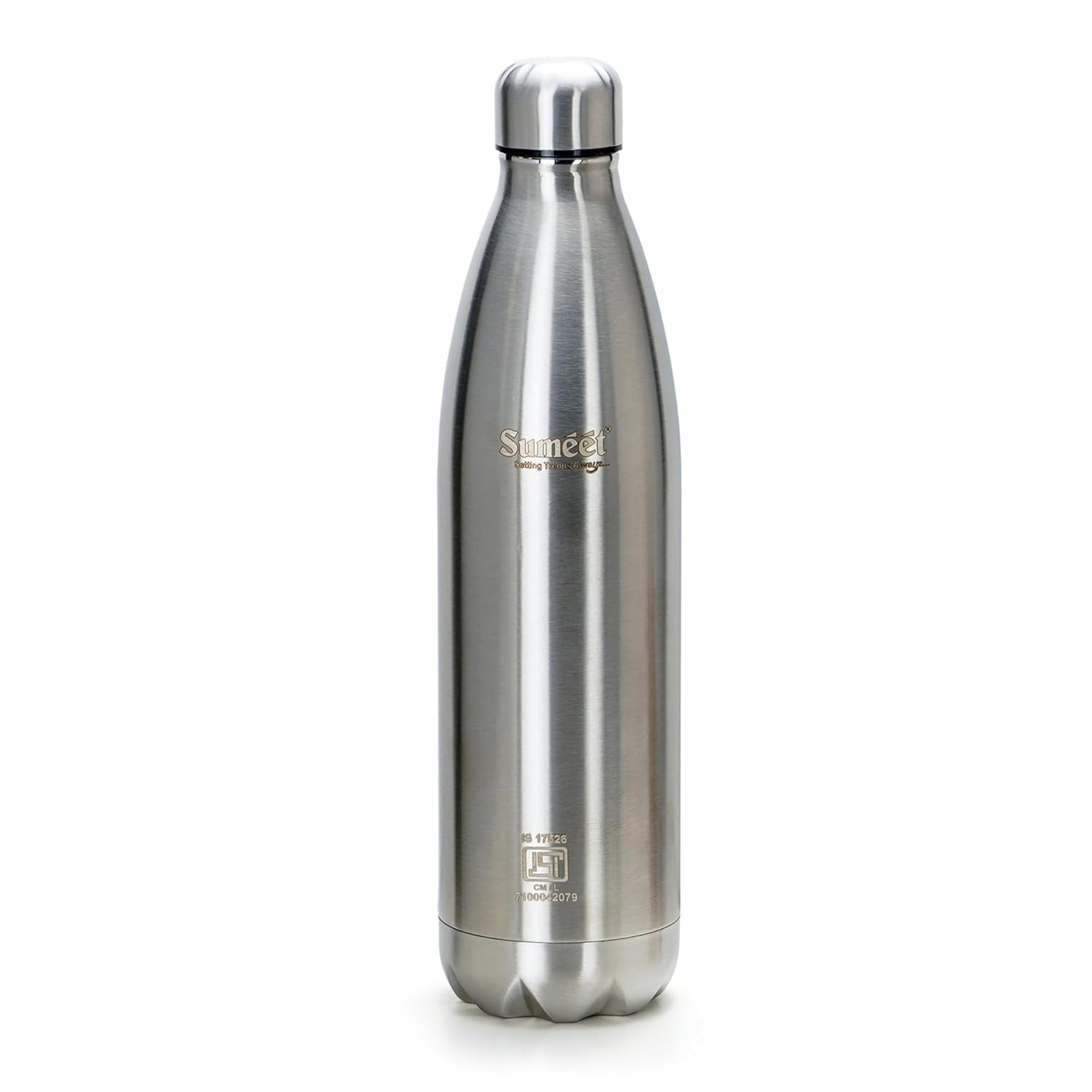 Sumeet Thermo1000 Stainless Steel 24 Hours Hot & Cold ISI Certified Double Walled Leak Proof Vacuum Flask/Water Bottle for Office/School/College/Gym/Picnic/Home/Trekking- 1000ml, Silver