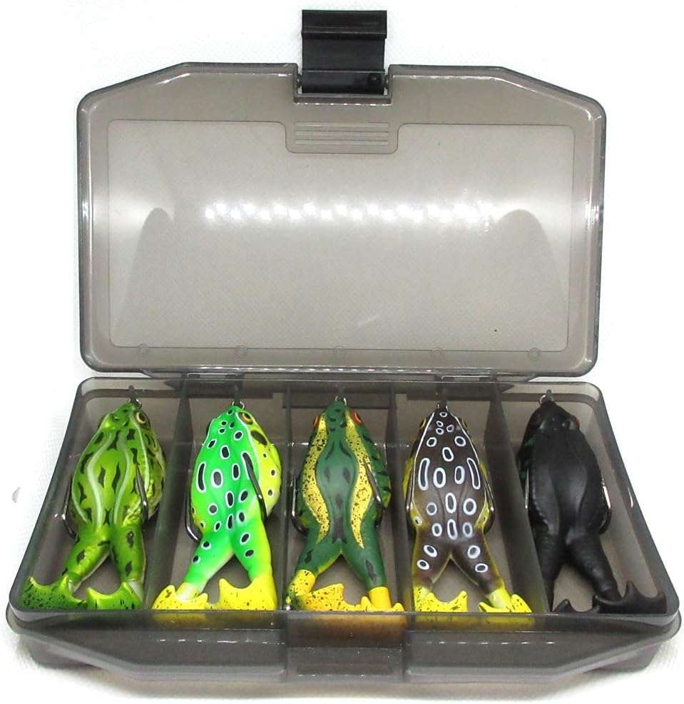 Spotlip Double Propellers Frogs Lure Soft Bait Soft Silicone Artificial Fishing Lures Floating Weedless Baits Kit 3.56 inch/13g Topwater Lure