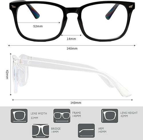 Miniatura 6 de Paquete de 2 anteojos de luz azul, anteojos de luz azul para mujeres y hombres, anteojos para juegos de computadora, anteojos con bloqueo de luz azul