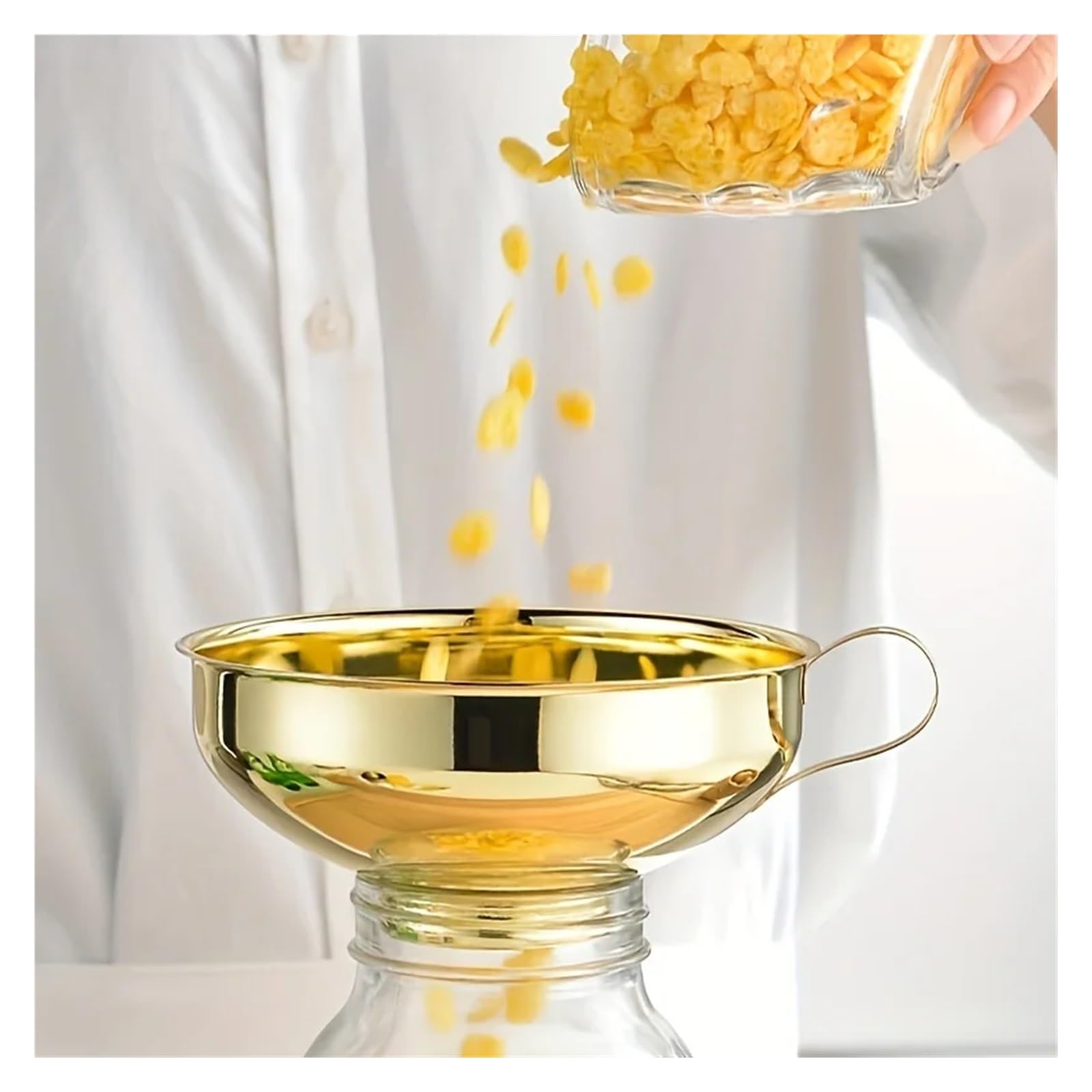 Funnels (hogar y Cocina) 1pc de Acero Inoxidable de Acero Inoxidable Salsa de Ensalada de Embudo Ancho Grueso de moutas