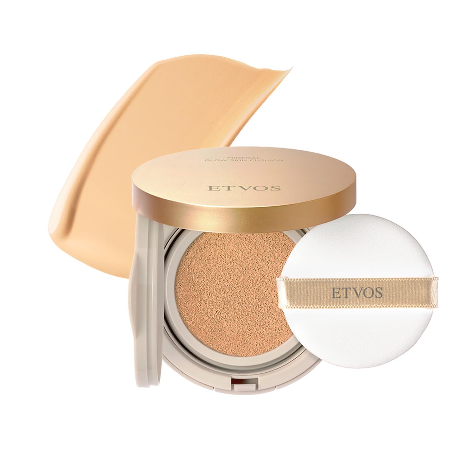 Etovos Mineral Grow Skin Cushion (Case + Puff) SPF32 PA+++ 0.4 oz (12 g) #Natural Base Makeup Human Shape Ceramide : Beauty