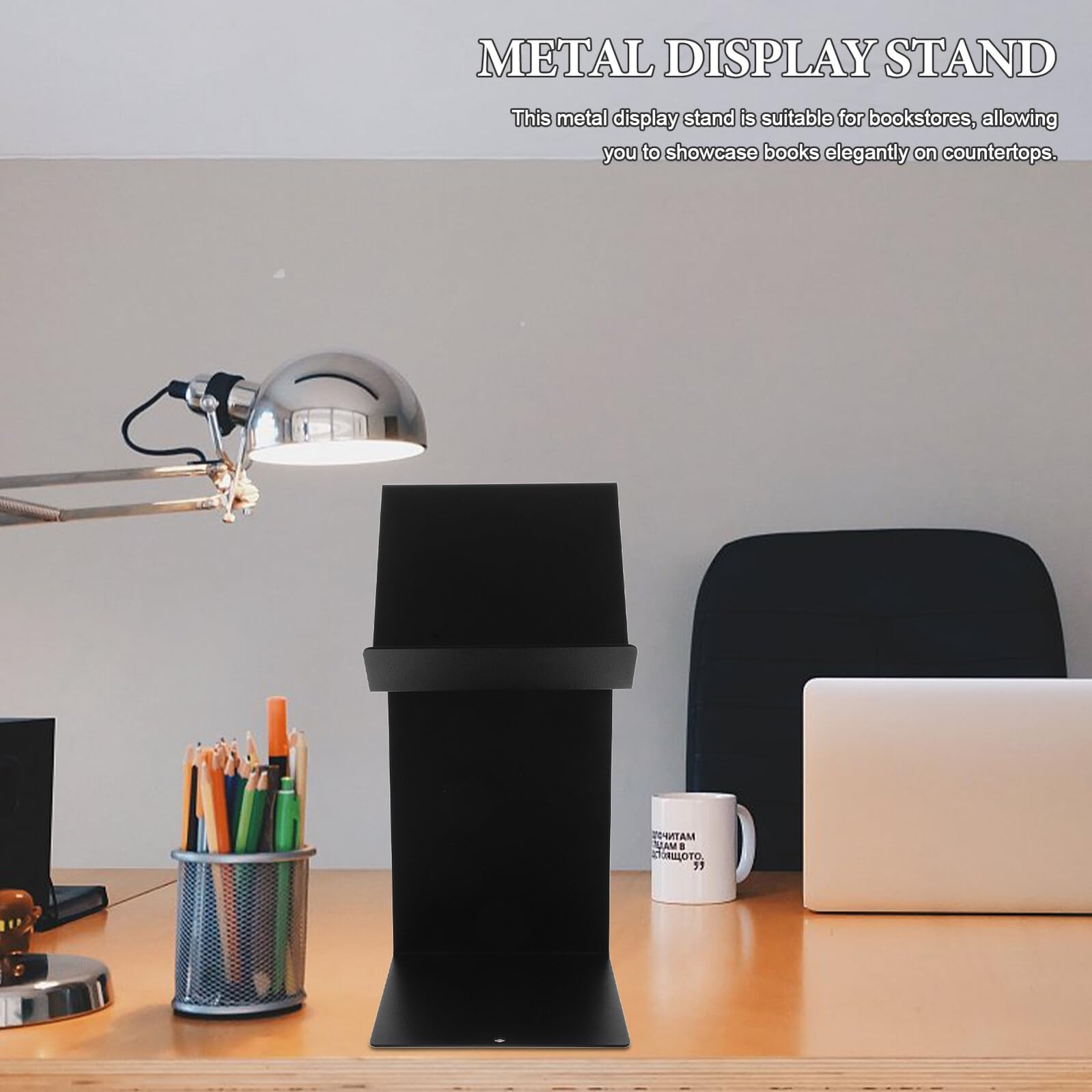 Soporte para Libros de Hierro Resistente para Escritorio Atril Vertical Multifuncional para Cocina y Librerías Organizador Compacto para Libros Revistas y Tabletas Fácil de