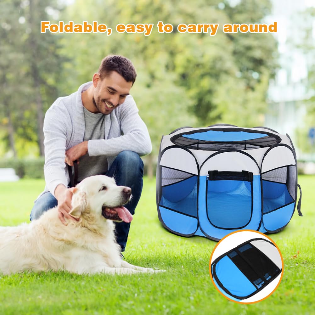 Recinto Pieghevole Per Animali Domestici 115x65 Cm - Per Cani, Gatti, Conigli, Tartarughe, Interno/Esterno