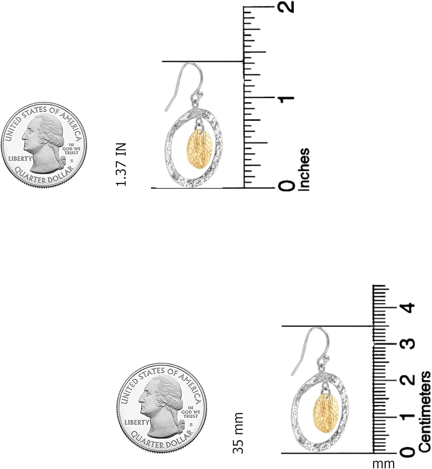 LeCalla 925 Sterling Silver Hammered Earrings for Women | Handmade Hammered Drop & Dangle Earrings Jewelry | Women's Silver Textured Statement Earrings for All Occasions - Image 6