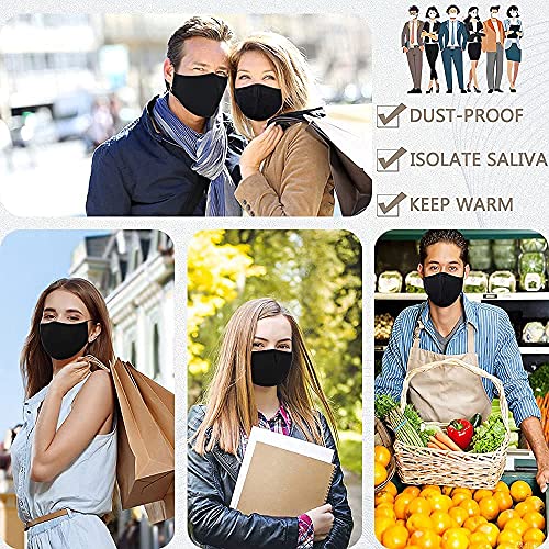 Yytdaishu 6 Pack Black Reusable Breathable Cloth Face Protection, Adjustable Washable Male And Women Fashion Face Protection Cover #TOP6