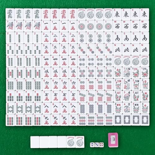 LEMY Juego de Mahjong Americano con 166 Fichas y Bolsa miniatura 5