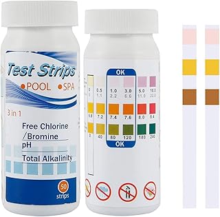 100pcs Hot Tub Test Strips 3 In 1 Pool Spa Hot Tub Water Test Strips Easy and Quick Detect Water Tester Strips for Chlorine, PH and Alkalinity Testing