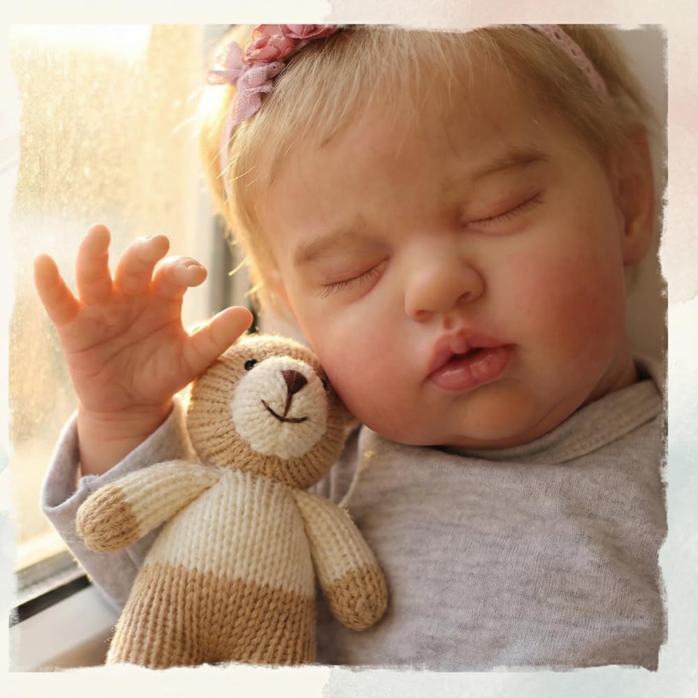 Bambole Reborn Femmina 19 pollici Silicone Originali Sembra un vero Bambino con gli occhi chiusi bambolotti realistica Baby Dolls Regali per Ragazzi