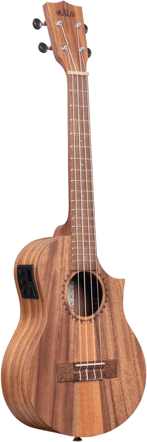 Kala Teak Tri-Top Tenor Ukulele with Cutaway & EQ, Acoustic-Electric Soprano Ukulele, Mahogany Body, Ideal for All Skill Levels, Great Sound for Beginners & Pros