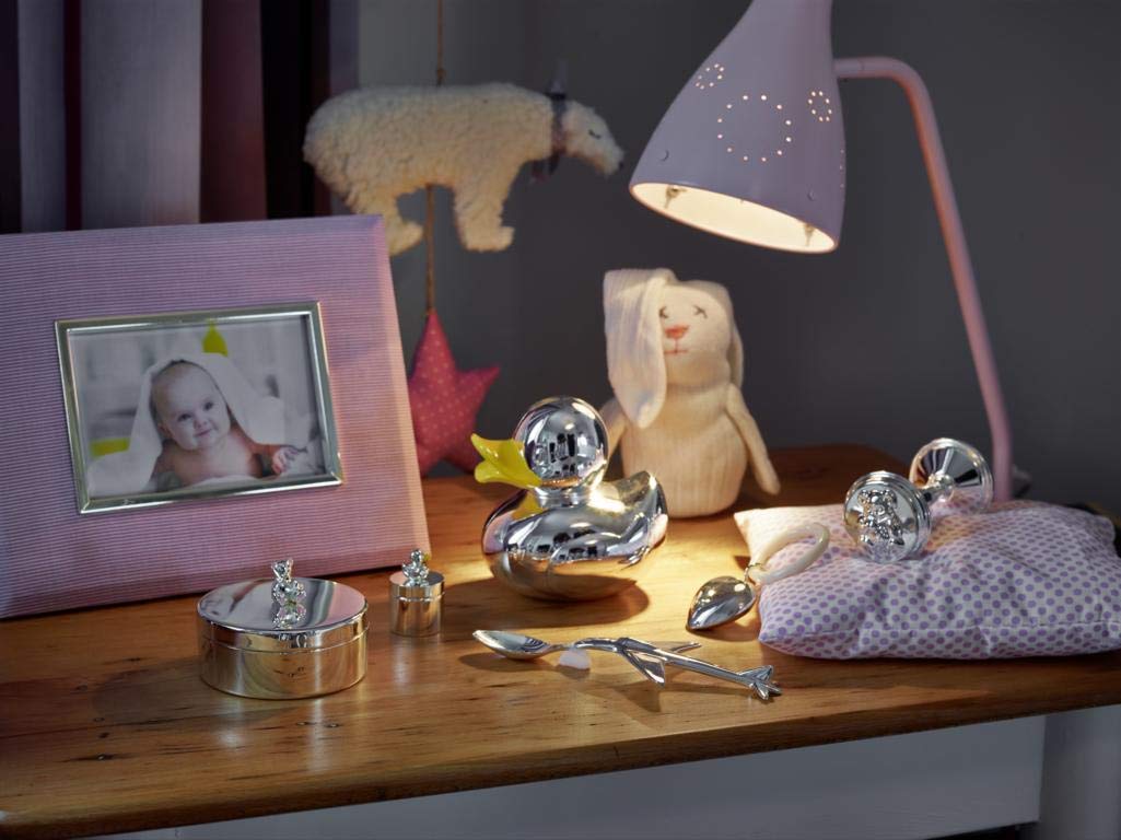 EDZARD Boîte à dents/boîte à bijoux/boîte à pilules Mama Ours, hauteur 4 cm, argent plaqué noble, résistant au ternissement