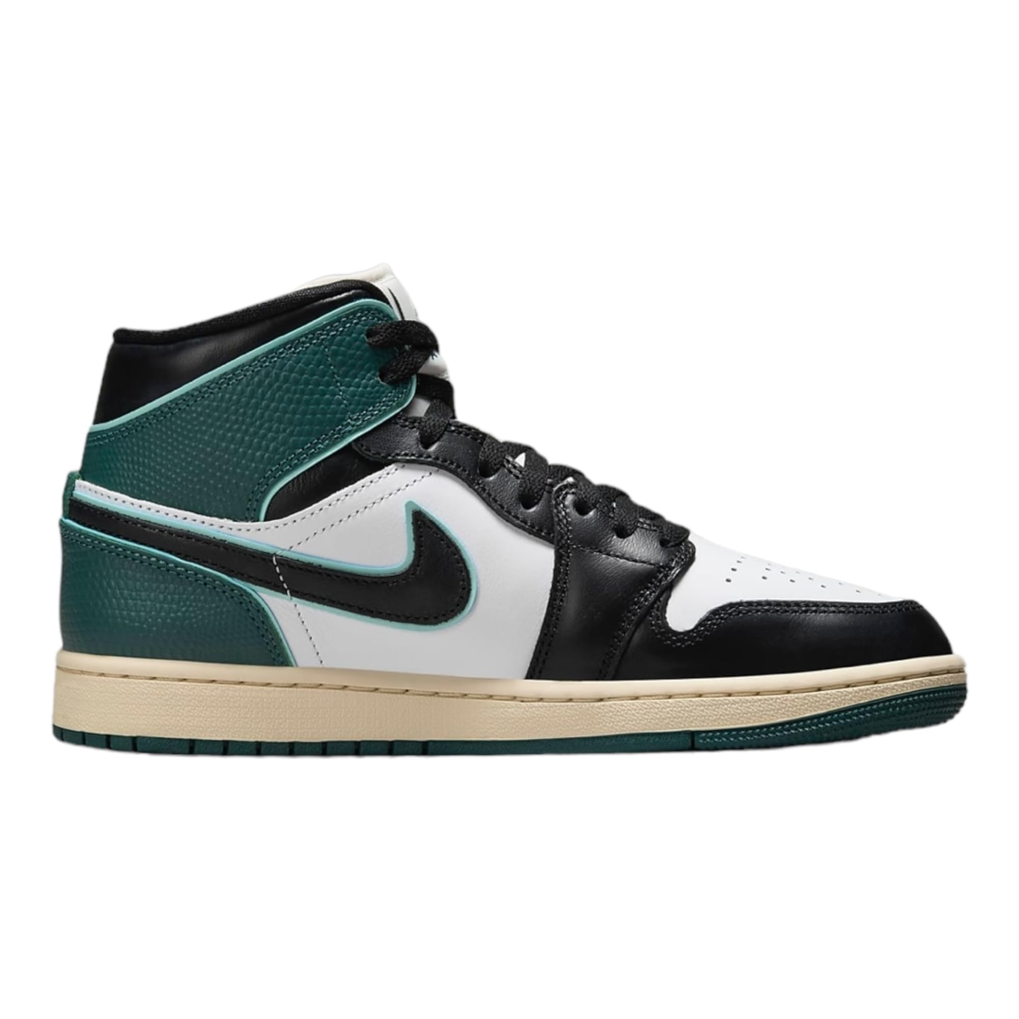 Jordan Nike Air 1 Mid FQ7818-100 Chaussures pour femme Blanc/noir/rose clair Pointure 42,5