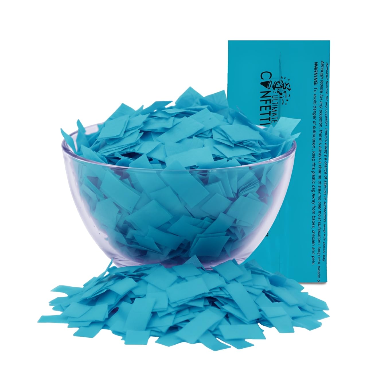Ultimate Confetti - Rectangular Turquoise Tissue Paper Confetti - 1 lb