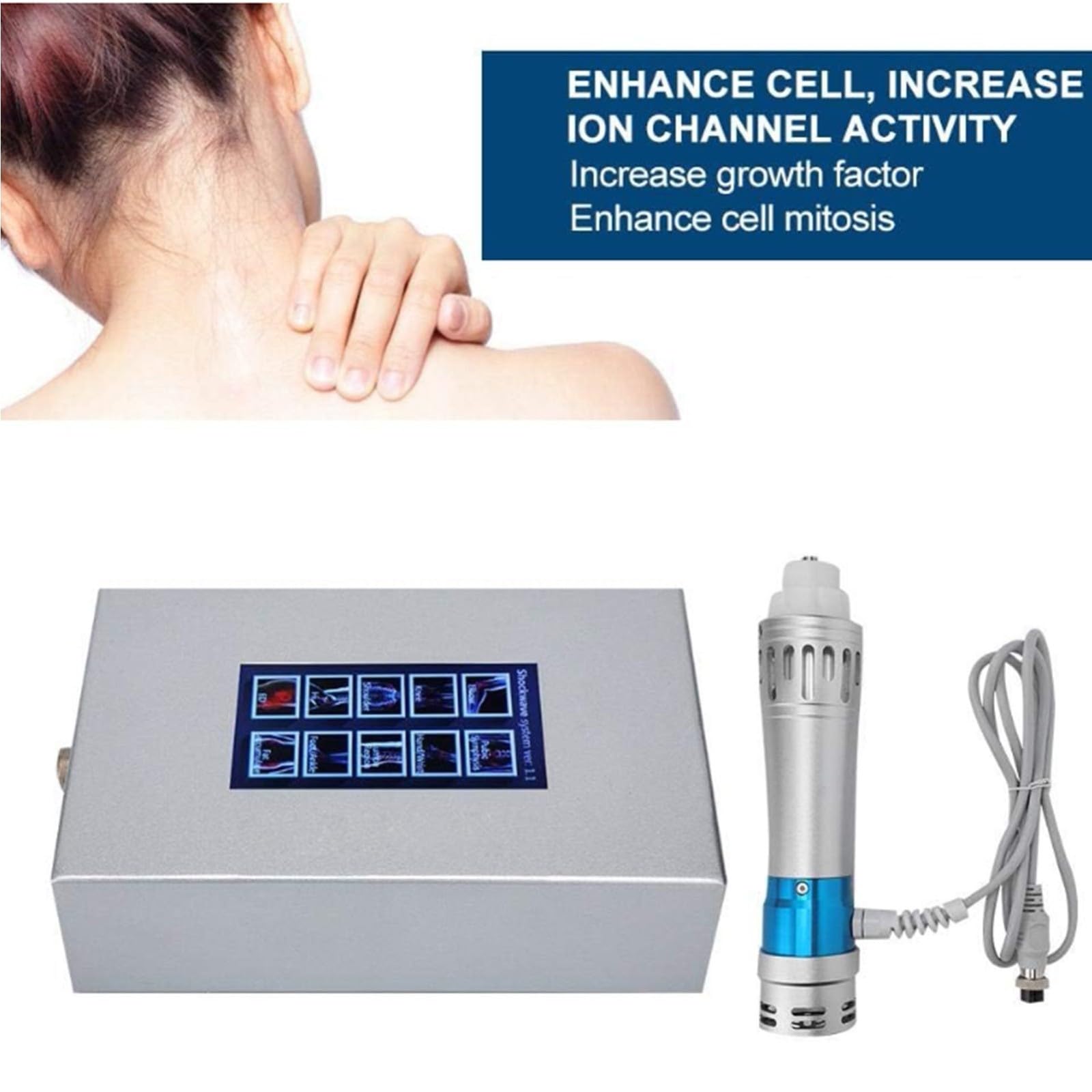 Pistola De Masaje Muscular, ED Máquina Electromagnética De Ondas De Choque Extracorpóreas Masajeador De Músculos Profundos Profesional Para Dolor De Rigidez Muscular Dolorosa