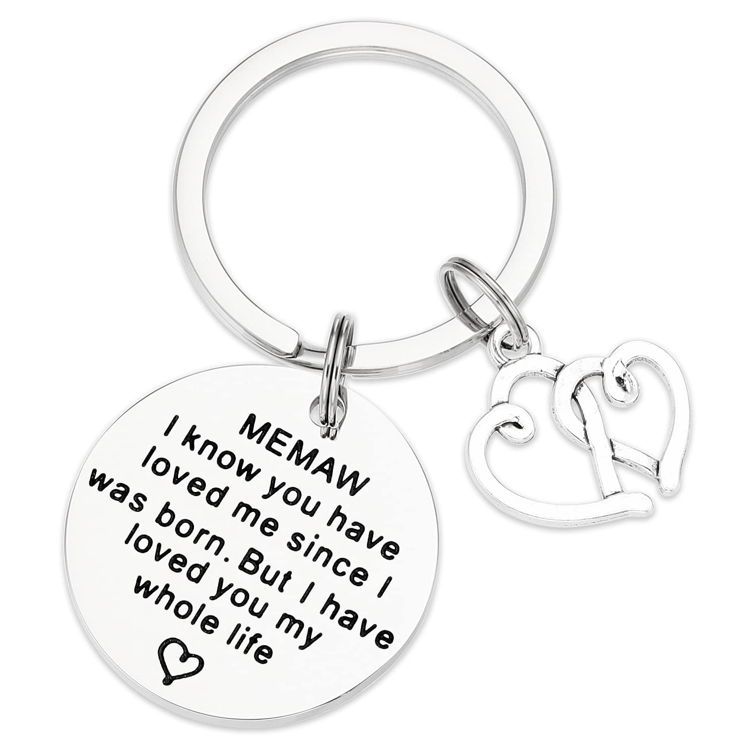 Jewelry Memaw Gifts Keychain for Women Worlds Best Memaw Ever Key Chains Present for a Memaw Keyring to My Memaw Keychain, Silver