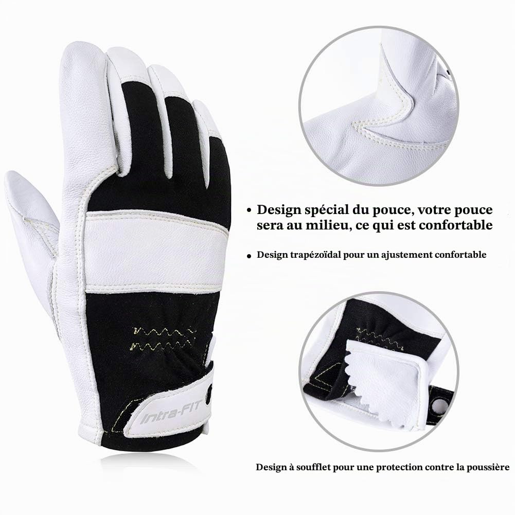 Gants de soudage TIG en cuir de chèvre de qualité supérieure, dos Nomex résistant aux étincelles, résistance pour les travaux de soudure, les travaux mécaniques, les travaux de, L