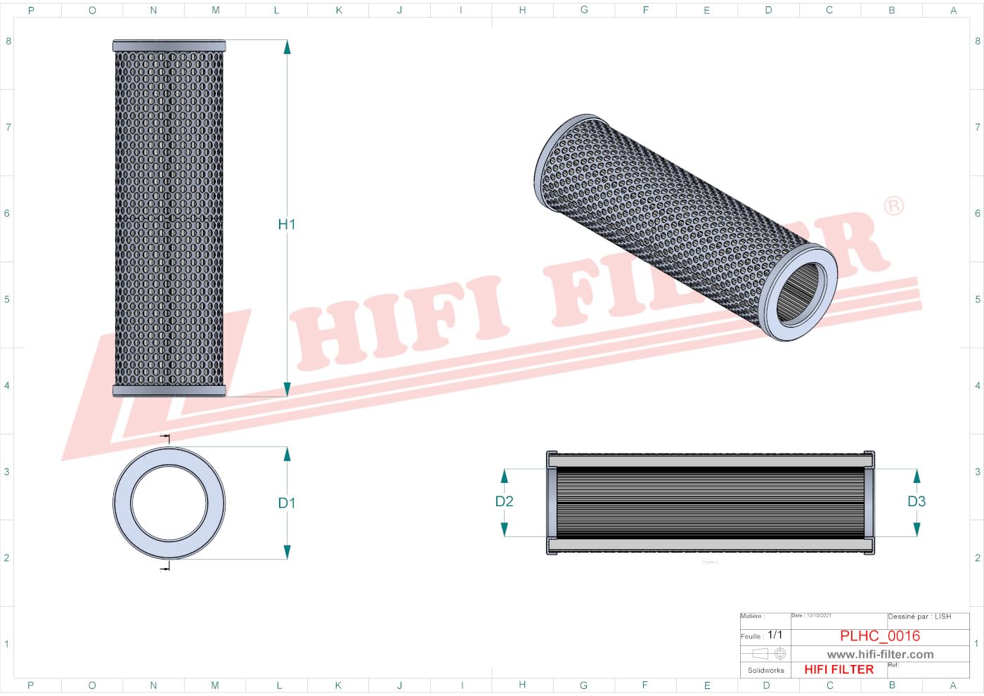 HIFI FILTER Hydraulikfilter SH 52301 kompatibel mit HY 10032, HY10032/P3.1130-01, P17-3489, PT8459, HF28794