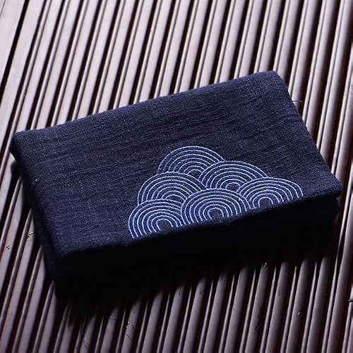 Retro Embroidered Tea Towel Cotton Linen Double-layer Printed Absorbent Kongfu Teaware Tablecloth Props Accessory Chinese Style