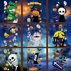 Oneroomone Halloween Raamstickers, Herbruikbare Halloween Raamstickers, Statische Halloween-raamstickers, Halloween…