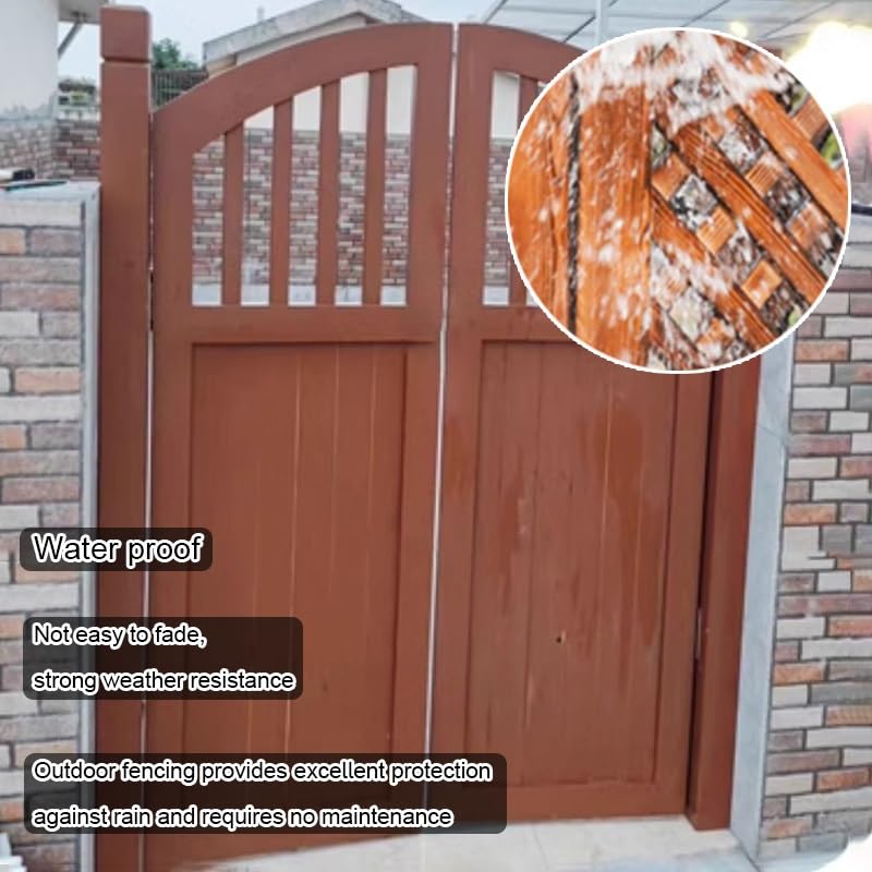 ge Karbonizowana drewniana brama ogrodowa - podwójne drzwi patio i ogrodzenie podwórka (60 x 90 cm) - stylowa dekoracja zewnętrzna wolnostojące wejście do ogrodu - i elegancki design