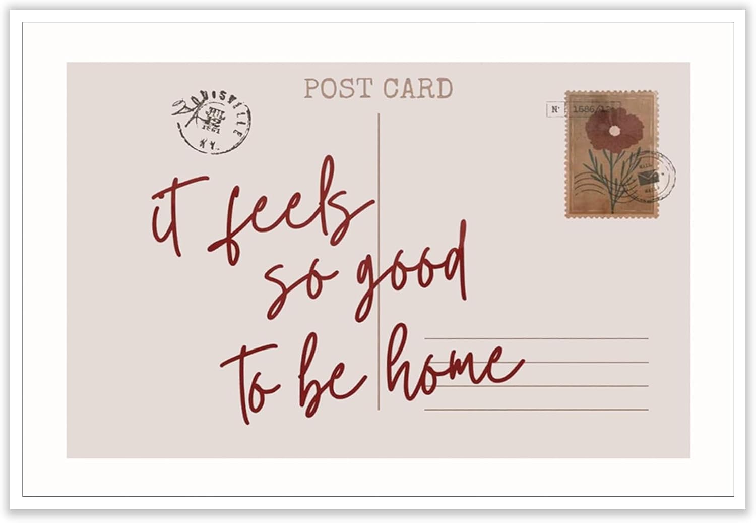 Pósteres vintage con texto en inglés «It Feels So Good To Be Home» de moda rosa, arte de pared con sello funky, decoración retro horizontal,