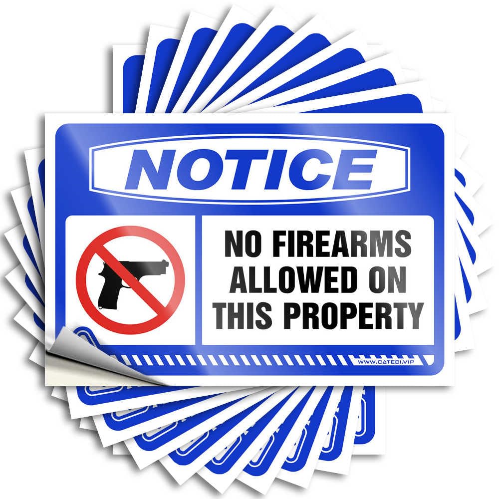 Fzfn Boys Colour Core Lettering Sticker, Accessories Hat Notice No Firearms Allowed On This Property | Funny Quote Standing Decals(12X18cm)