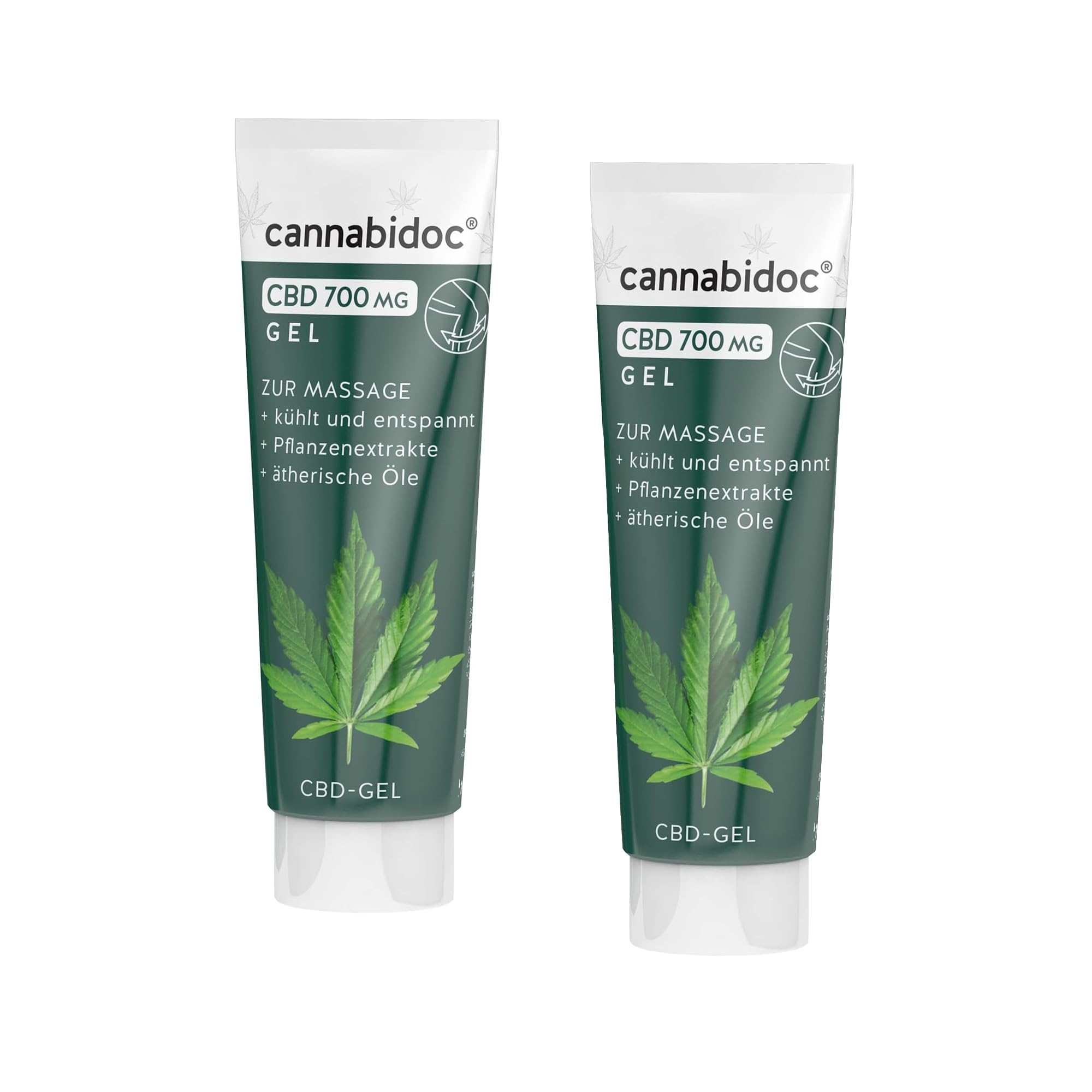 cannabidoc CBD 2 x 700 mg Gel, entspannendes Massagegel mit hochdosiertem CBD, Teufelskralle, Ackerschachtelhalm und ätherischen Ölen, kühlend, unterstützt Entspannung beanspruchter Muskeln, Gelenken