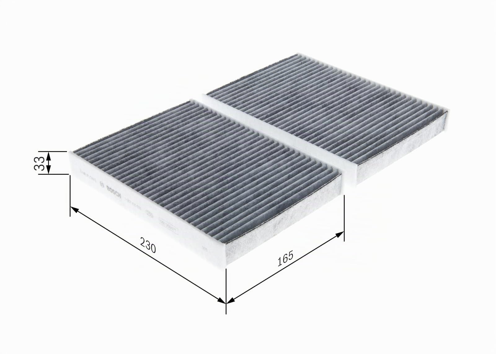 Bosch R5578 Aktivkohle Innenraumfilter - Ersatzfilter | Filtert Gerüche, Pollen und Staub - Ersatzfilter für bessere Luftqualität im Fahrzeuginnenraum