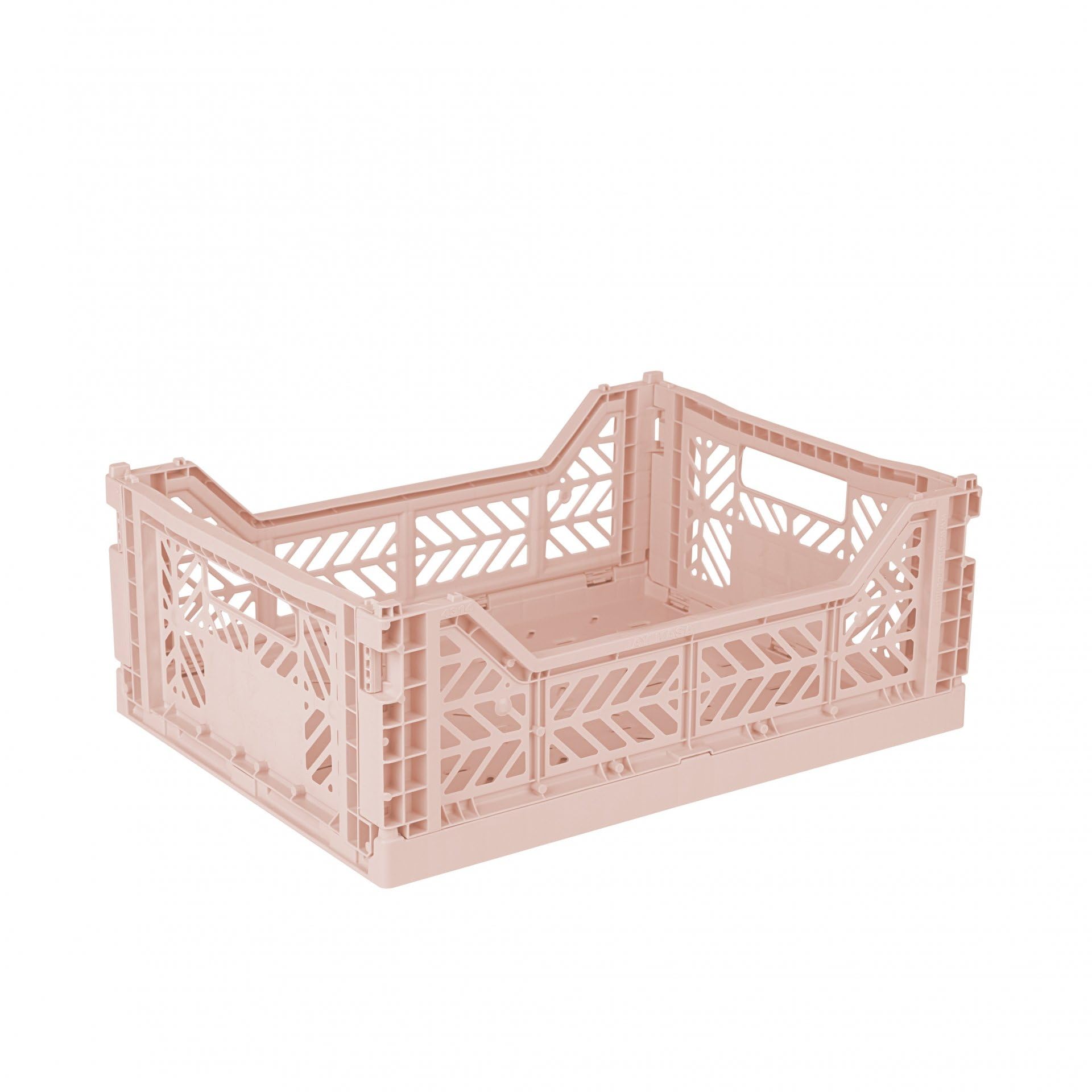 Aykasa Milk Tea Ay-Kasa Folding Crate, Sturdy Folding Box, Plastic, Stackable, Midi (40 X 30 X 14 Cm)