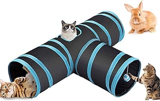 Fhodigogo Cat Tunnel Toy Rabbit Tunnel Rabbit Toys Kitten Tunnel 3 Way Cat Pop-up Tunnel, Foldable Tunnel Toy for Kitten, Rabbits,Hamster,Small Dogs