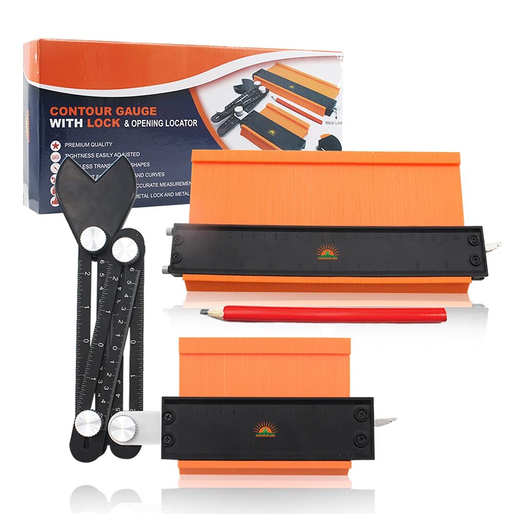 Khurasan - Contour Duplication Gauge | Adjustable Lock Precisely Copy Irregular Shape | 10 inches and 5 inches’ miter Irregular Welding Woodworking Tracing