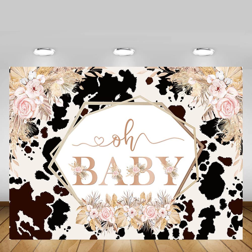 Oh Boy Boho Backdrop - 7x5ft Pampas Grass Photography Background For Baby Showers & Parties