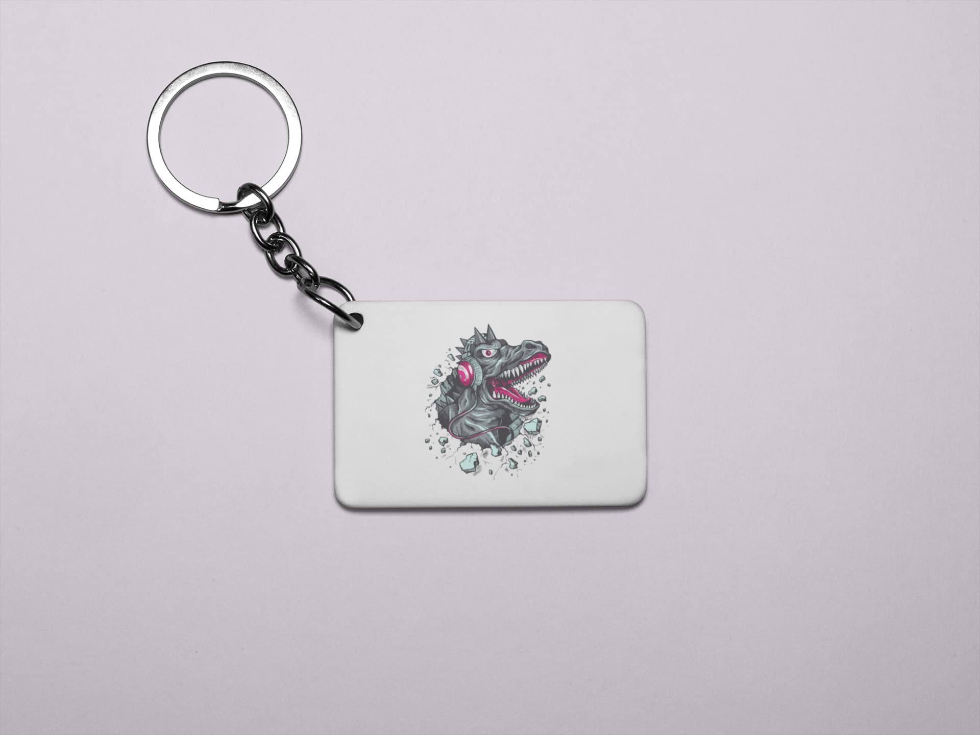 Musical Dinosaur - Printed Acrylic Keychains (Pack Of 2)-picture-26