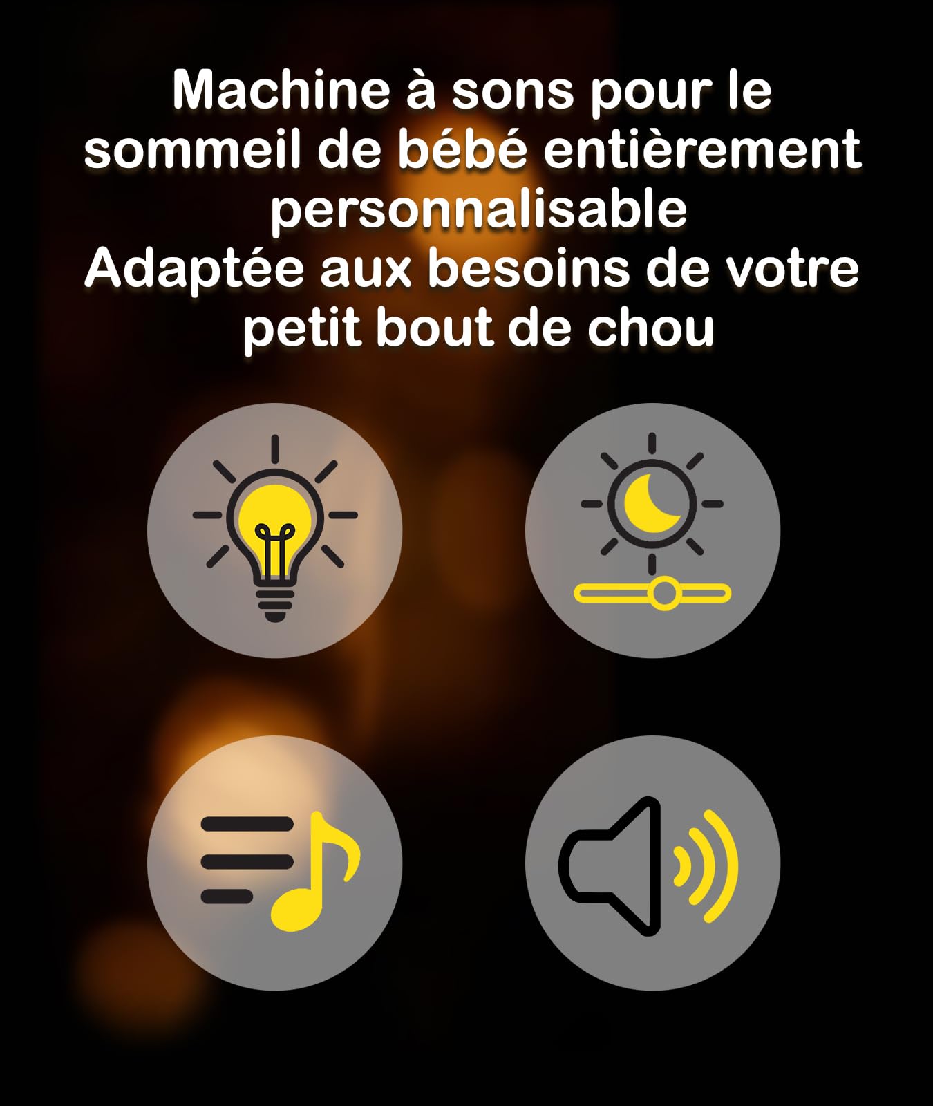 JBER Sleep Sound Machine à bruit blanc avec thérapie par lumière rouge, 38 sons apaisants avec fonction mémoire, veilleuse à intensité variable avec minuterie pour bébés et adultes