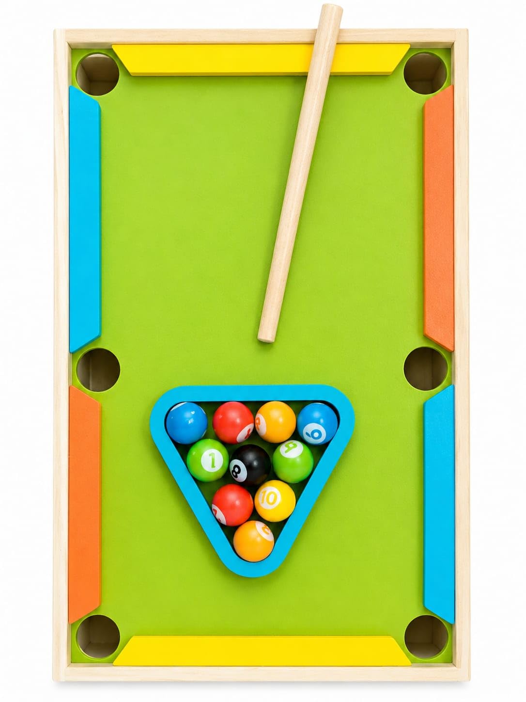 Mini Wooden Pool Table Game for Kids | Complete Billiards Set, Cue Sticks Included, Balls Included, Triangle Rack Included, Interactive Family Fun-image-4