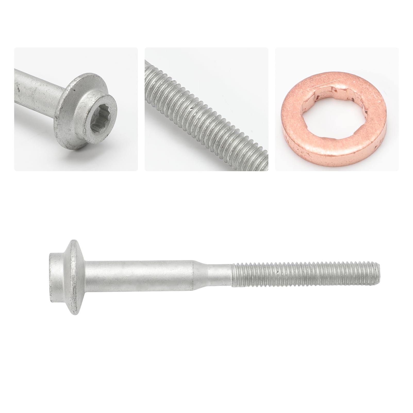 Kit Guarnizioni Iniettore Bulloni per A1 A3 PST Golf 03L130277B A2C59513554 Modelli TDI, 2.0 hdi, 1.6 hdi Sigillatura Rinforzata Guarnizione Iniettore