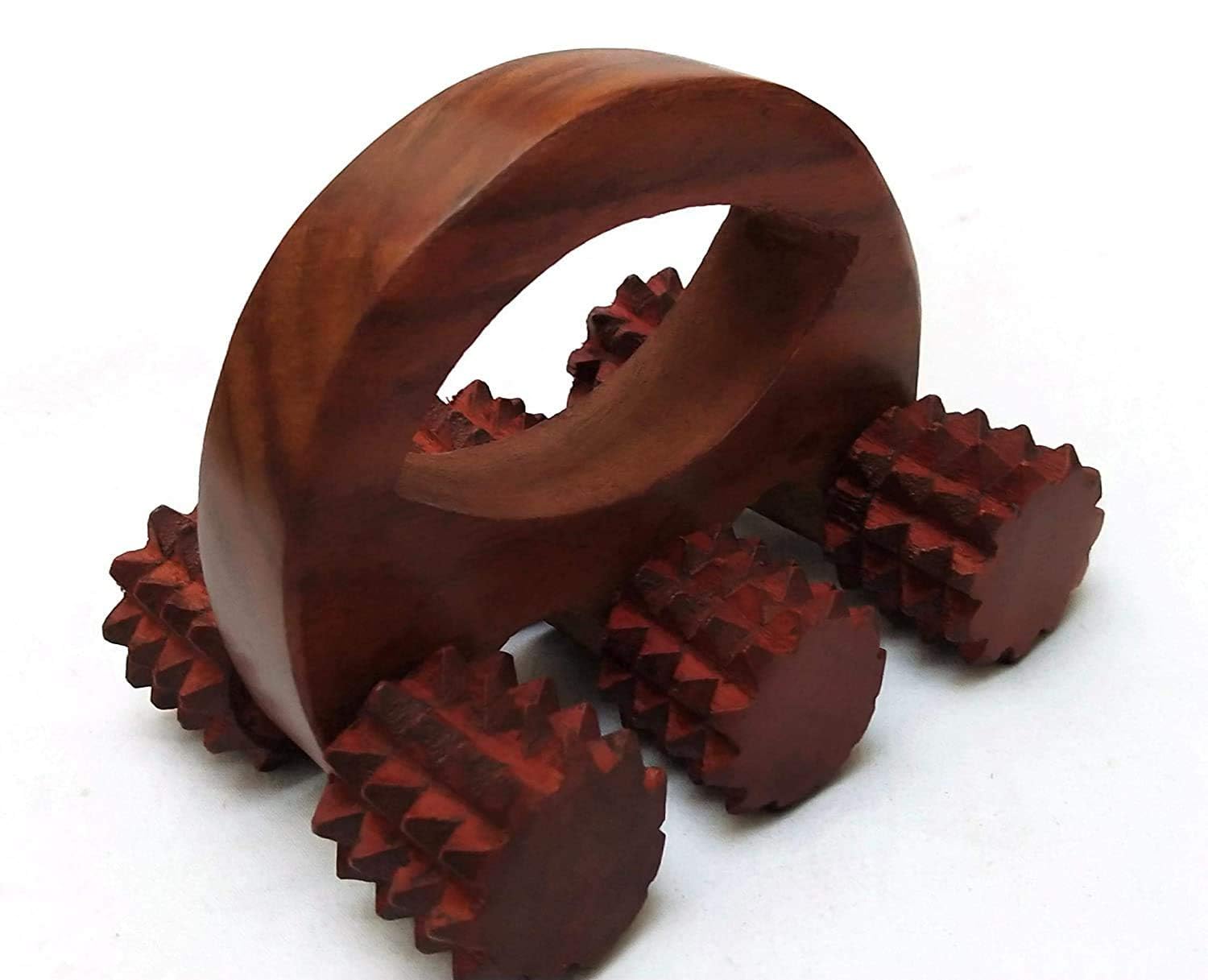 Jtku Handicraft01 Wooden Acupressure Manual Massager for Back Pain Relief, 6 Massage Roller (5 inch x 4 inch, Brown Katai) (B0CPM8M6Z5) Amazon Price History, Amazon Price Tracker