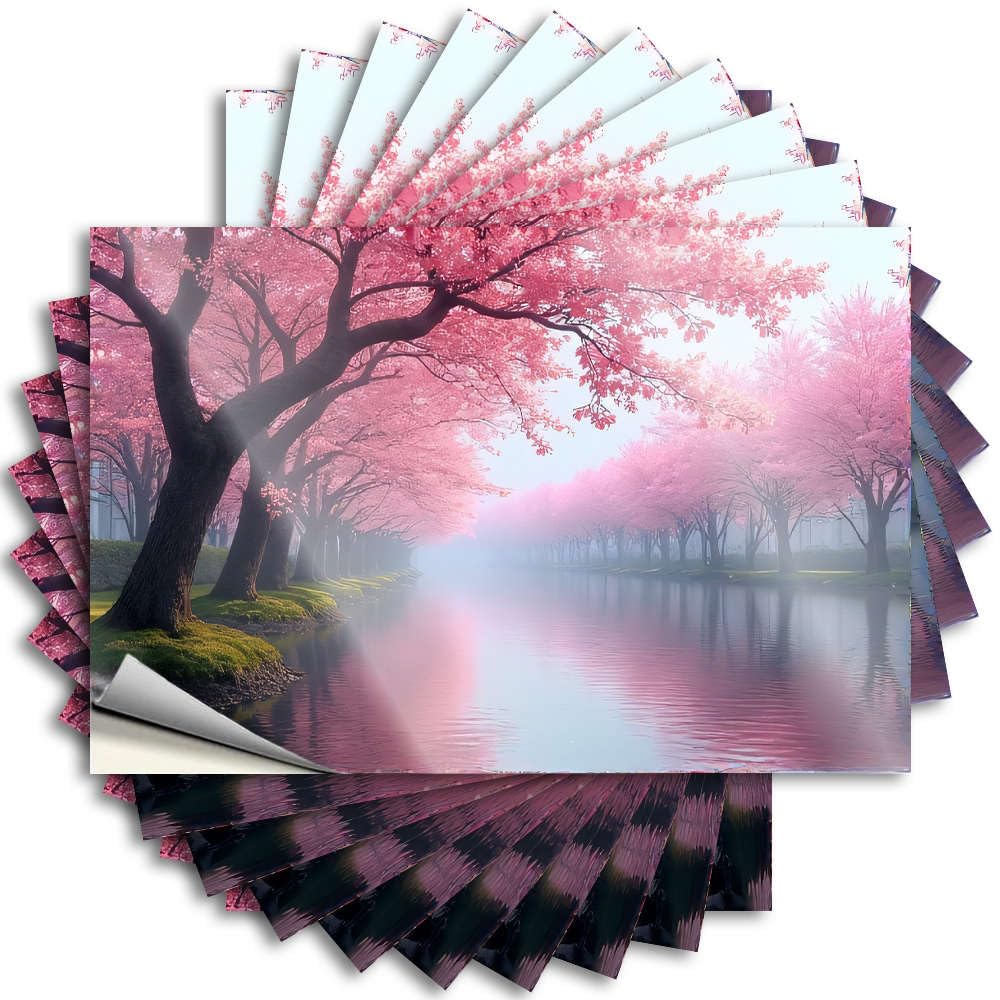 Fzfn Colour Decorations For Patio Tattoo - Funny Adult Cover Cherry Blossom Reflections In Serene Waterway(6X9cm)