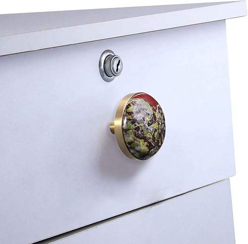 Miniatura 4 de mookaitedecor Juego de 2 pomos de cristal de jaspe de sangre de dragón con tornillos, tiradores de cajón para tocador, armario, armario decorativo