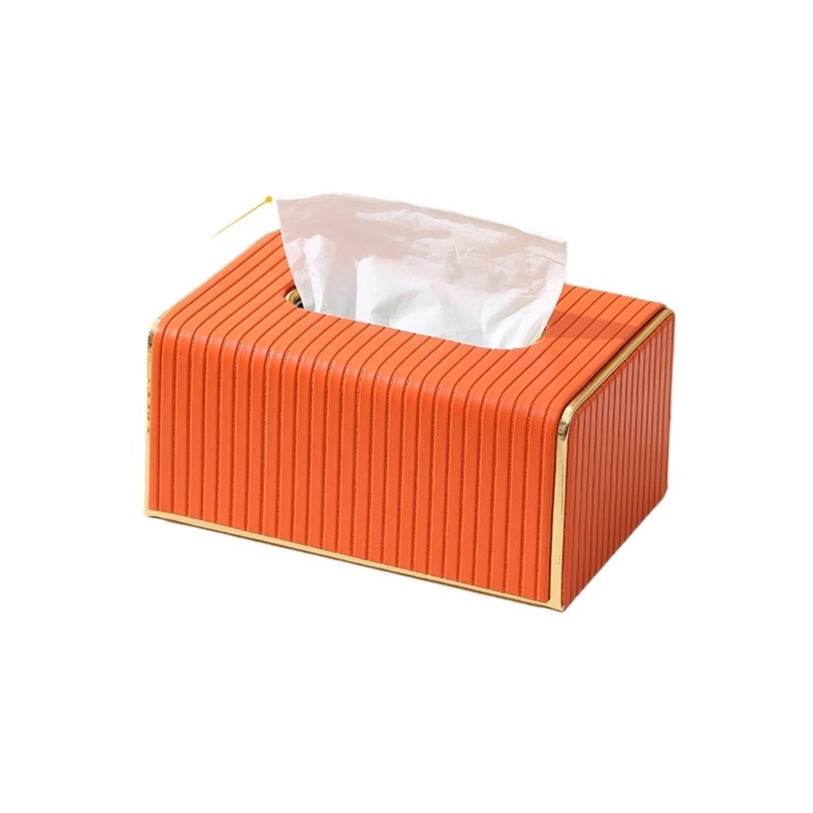 Tissue Light Luxury Tissue Holders Leather Napkin Facial Dispenser Home Decor For Bathroom Kitchen Bedroom Office(Orange)