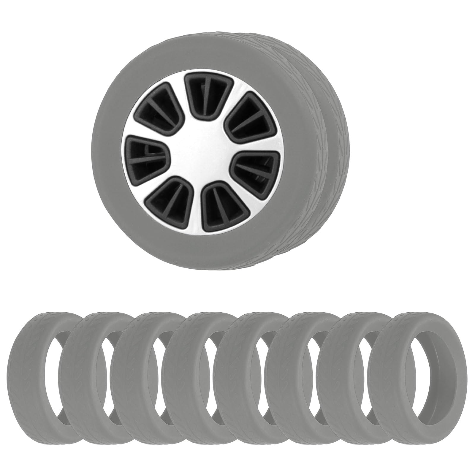 8 Packs Luggage Wheel Protection Cover for 2-3" Wheel,Gray