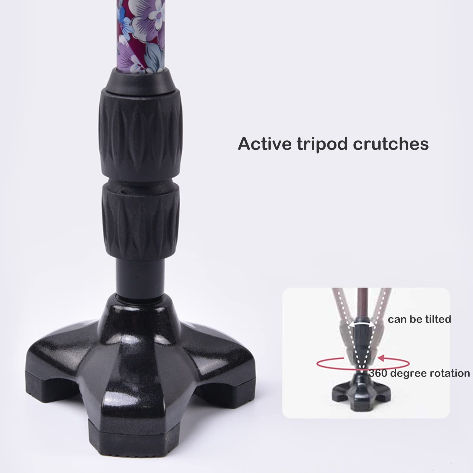 Bastones para Caminar para Mujeres, Bastón de Aluminio Ajustable con Diseño Floral Elegante para Hombres/Personas Mayores, Regulable en 10 Medidas