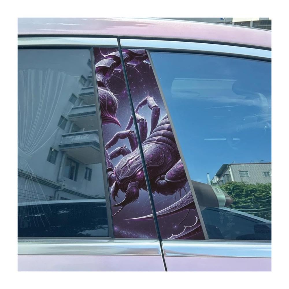 Body Parts 2pcs Car Center Pillar Sticker Creative Scorpion Auto B-Pillar Waterproof Protective Film(K)