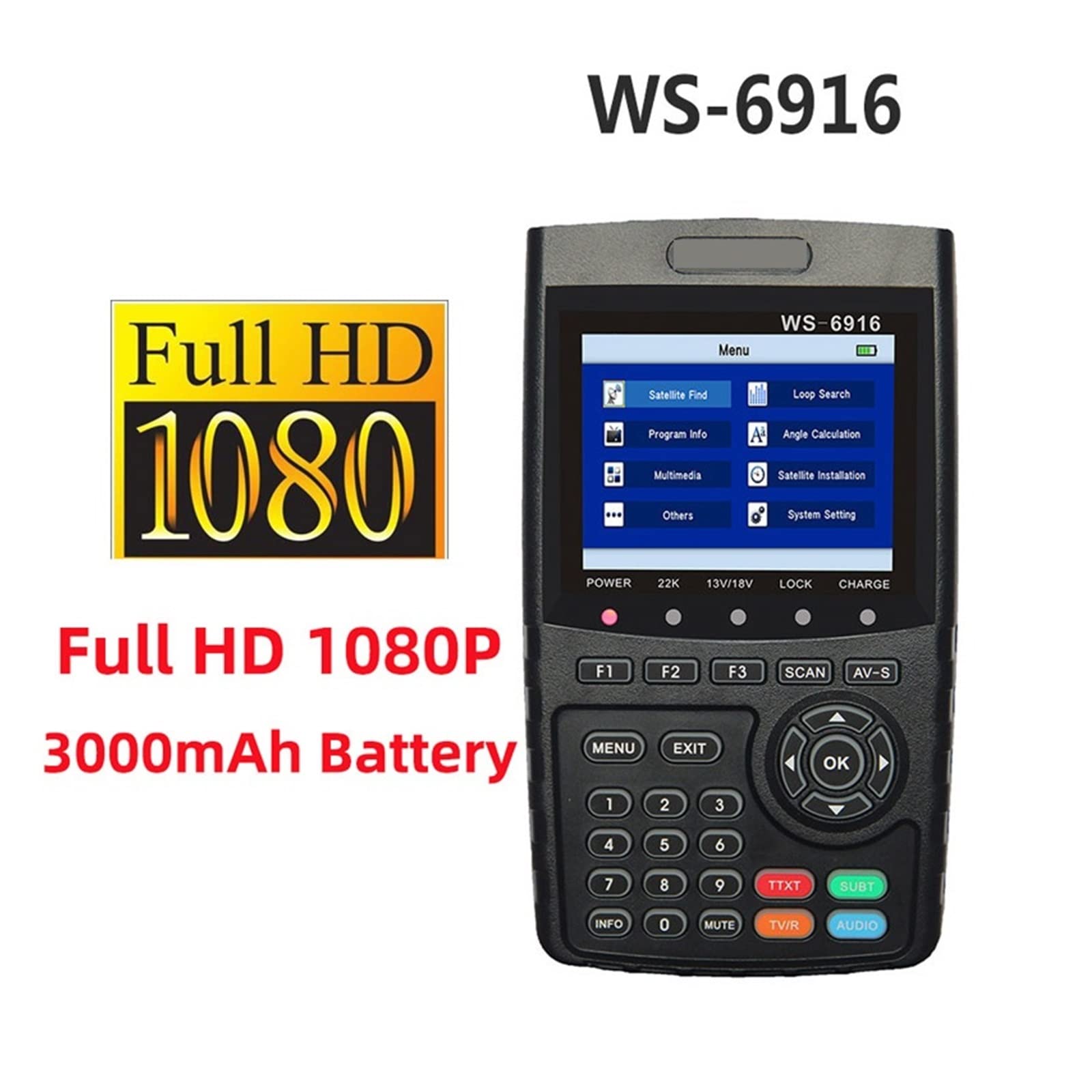 WS-6916 Satellite Finder HD DVB-S2 Satfinder ad alta definizione WS6916 3,5 pollici MPEG-2/MPEG-4 DVB,Sorgente di Segnale