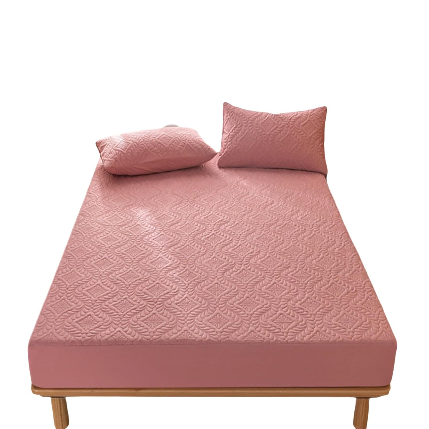 Protector de colchón Queen Impermeable, Funda de Microfibra Suave y Transpirable con Bolsillo Profundo y Bordes elásticos (Morado, 90 * 200 cm)