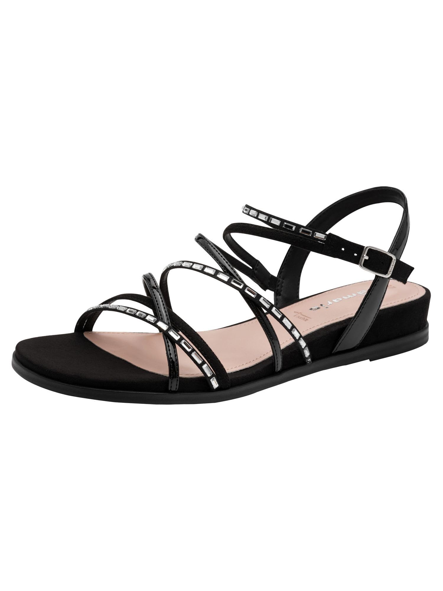 Tamaris Women’s sandal flat black 5 UK