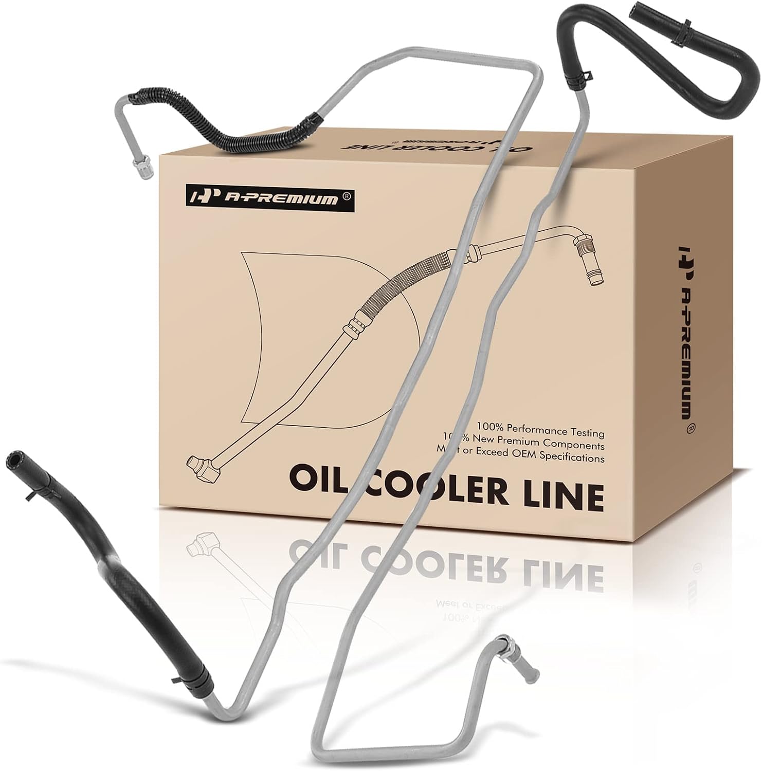 A-Premium Automatic Transmission Oil Cooler Line Hose Assembly Compatible with Ford Fusion 2006-2012 & Lincoln MKZ 2007-2012, Zephyr 2006 & Mercury Milan 2006-2009, 2.3L 3.0L 3.5L