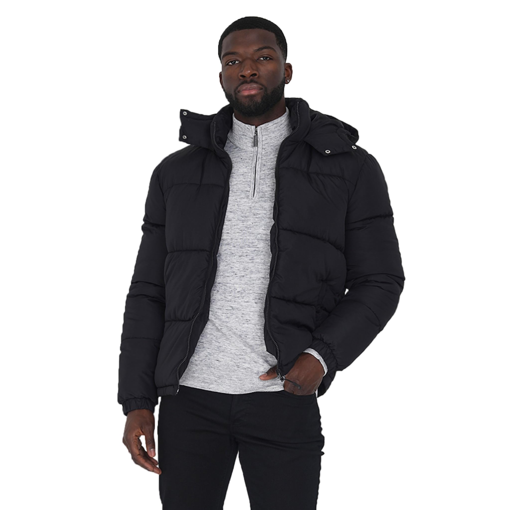 BRAVE SOUL Mens DAVISHOOD Padded Hooded Jacket
