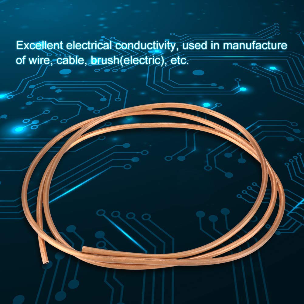 Tube de cuivre mou, 2 m T2 de tuyau de tube de bobine de cuivre mou ID 4 mm OD 6 mm épaisseur 1 mm pour la réfrigération