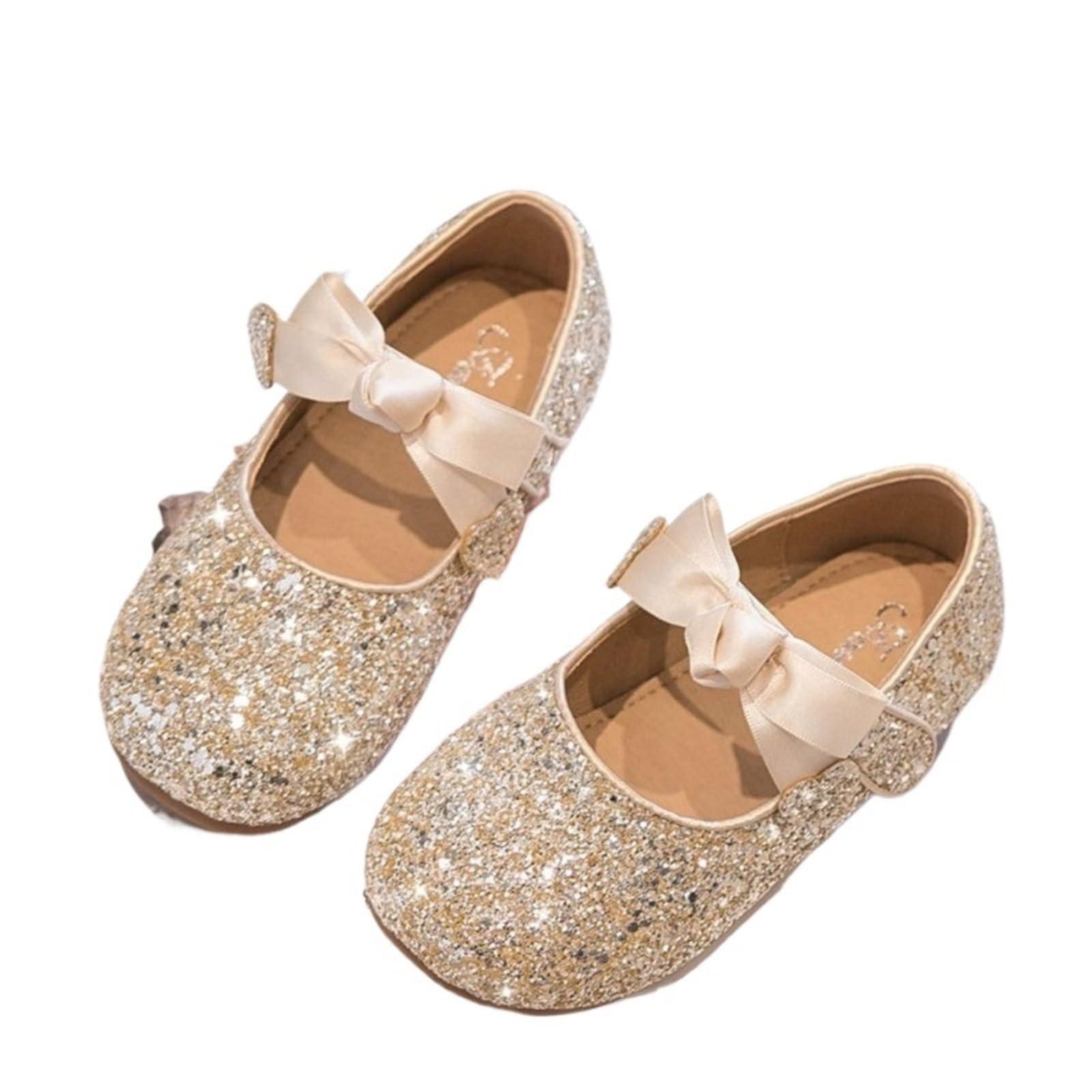 Ballettpantoffeln Mädchen Hochzeit Schuhe Silber Bling Pailletten Stoff Prinzessin Schuhe Wohnungen Dance Show Party(Silver,34)