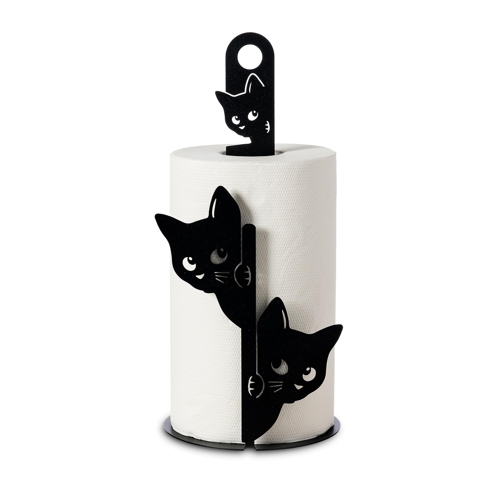 Arti & Mestieri Silvestro - Porta rotolo di Design 100% Made in Italy - in Ferro, ⌀ 15x33h cm (Nero)